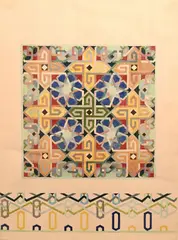 Joyce Kozloff, Pictures & Border II, 1977, Lithograph Label on verso with artist name and title