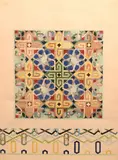 Joyce Kozloff, Pictures & Border II, 1977, Lithograph Label on verso with artist name and title