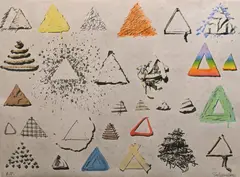 29 Triangles by Elfriede "Elfi" Schuselka, Mixed media, silkscreen, artist proof, offered Mar 2026