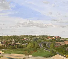 East Falls by Emily Brown, 1979, Oil on canvas Label verso with artist's name and title, offered Mar 2026