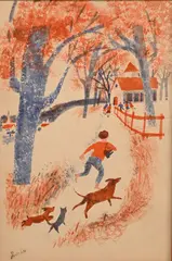 Doris Emrick Lee, School Days, Watercolor and gouache on paper