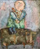 Graciela Rodo Boulanger, Enfant Aux Fleurs, Oil on canvas