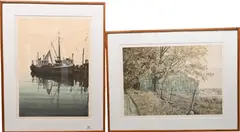 Helen Rundell, Morning in Greenport, Lithograph, A.P