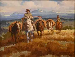 Robert F. Morgan, Beaver Men, Oil on canvas