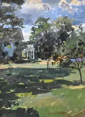 Storm Clouds by Hollis Dunlap, Oil on board Initialed verso H.L.D, offered Feb 2026