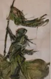 Robert Andrew Parker, Soldier or Knight on Horseback, 1955, Watercolor, pen and ink on tissue paper