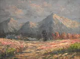 Joseph Henry Sharp, Mountain Landscape with Meadow Marked lower right J.H.Sharp, Oil on canvas board