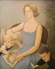 Family Portrait of a Mother and Two Sons by Jack W. Henderson, 1962, Oil on canvas, offered Feb 2026