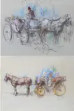 Brown Horse and Carriage by Thomas J. Fogarty Jr., 1979, Pastel on paper, offered Feb 2026