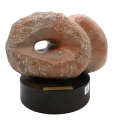 Mario DeNoto, Terra Ode No.6, Carved marble mounted to wooden base Title on base Height 12 inches, length 15 i