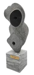 Mario DeNoto, Pure Form #17, Carved marble mounted on marble base