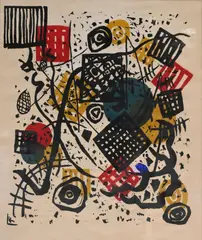 Wassily Kandinsky, Kleine Welten V, Woodcut in black, red, yellow and blue