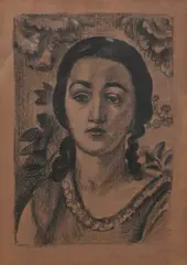 Jeune Fille Aux Boucles Brunes by Henri Matisse, Lithograph on cream woven paper, offered Jan 2026