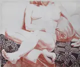 Philip Pearlstein, Girl on Blue Coverlet