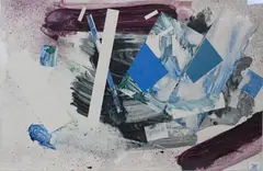 Robert Reed, Plum Nellie, Slumber Number, circa 1975, Mixed media, watercolor collage on paper