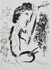 Devant le Tableau by Marc Chagall, Lithograph on wove paper, offered Jan 2026