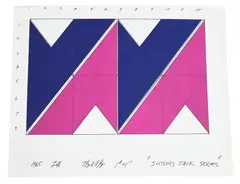 Larry Zox, Study for Scissors Jacks Series, 1965, Gouache on graph paper
