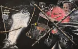 Gerry Bergstein, Untitled Composition "Just Ignore It", Mixed media oil on canvas
