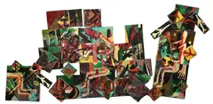 Doug Anderson, Ski Patrol, 1985, Mixed media installation piece, acrylic, oil, paper on multiple canvases