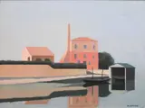 Mario Dinon, Italian Landscape, Oil on canvas