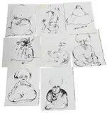 Figure Studies, Men with Turbans and Fez Hats by Ardeshir Mohasses, 1994, Ink on sketchbook paper Most, offered Jan 2026