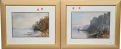 Charles Day Hunt, Seaside Landscapes "On The Potomac, NY", Watercolor on paper