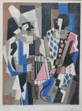 Gino Severini, Les Arlequins, Lithograph