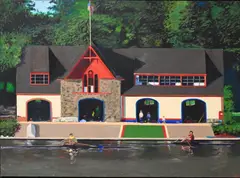 Joseph Sweeney, College Boat Club, University of Pennsylvania, 1982, Oil on canvas