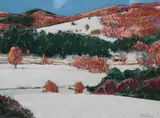 Landscape with Snow by Reynard Milici, Pastel on paper, offered Jan 2026