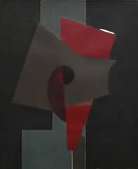 Geometric Composition with Spiral by Vassilis Voglis, 1982, Oil on canvas, offered Jan 2026