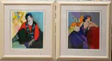 Itzchak Tarkay, Lady Sitting in Red Chair, Lithograph
