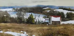 Philip Duane Jamison, Abernathy's Barn, Watercolor on paper