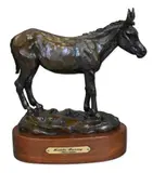 Grant Speed, Little Jenny standing horse modeled with Speeds characteristic textural surface and naturalistic anatomy, shown on a rocky ground base Patinated