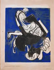 Hans Hofmann, Composition in Blue, 1952, Color Screenprint "Composition in Blue" 1952