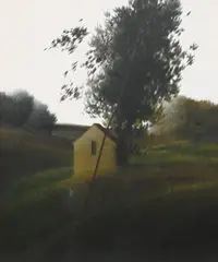 Robert Kipniss, Field House, Oil on canvas