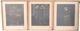 Hans Erni, Kneeling Venus and Satyr, edition 89/120 Seated Venus, edition 68/120 Two Running Nymphs, edition 82/120, Linocut etchings Each