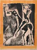 Marino Marini, Acrobata, Lithograph in black and orange