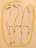 Marino Marini, Trois Cheveux, Lithograph in black and yellow