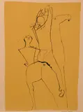 Marino Marini, Due Acrobati Con Cavallo, Lithograph in black and yellow