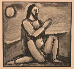 Georges Rouault, Christ in Prayer, Woodcut engraving