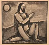 Georges Rouault, Christ in Prayer, Woodcut engraving