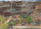Morris Blackburn, Rio Grande Canyon Landscape, 1959, Mixed media, pastel, watercolor, gouache on paper