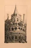 Richard Haas, â€œBryn Mawr Hotelâ€, 1973, Etching