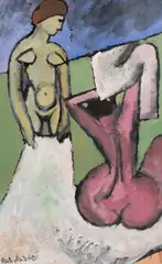 Ilya Mashkov, The Bathers, Gouache on paper