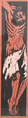 Jacob Pins, Jesus, Woodcut in black and red