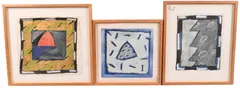 Gray and Blue Triangle by Gerald David Wolfe, 1981, Oil pastel on paper, offered Oct 2025