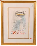 King Solomon by Salvador Dalí, Etching with hand coloring and gold dust Each pencil, offered Oct 2025