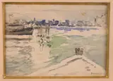 Fred Wagner, The East River, N.Y., Watercolor on paper
