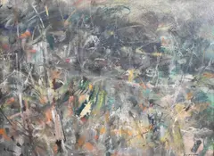 Maurice Sievan, Flushing Landscape, Oil on board