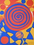 Alexander Calder, Spiral with Pumpkin, 1972, Lithograph